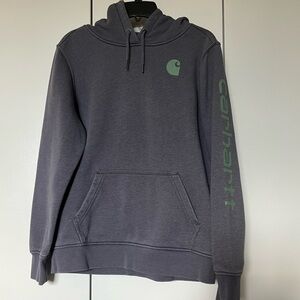 Carhartt Charcoal Hoodie with Mint Accents